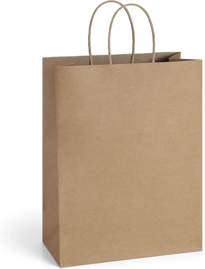 BagDream 10x5x13 25Pcs Gift Bags Brown Kraft Paper With Handles - Bulk Shopping, Merchandise Reta... | Amazon (US)