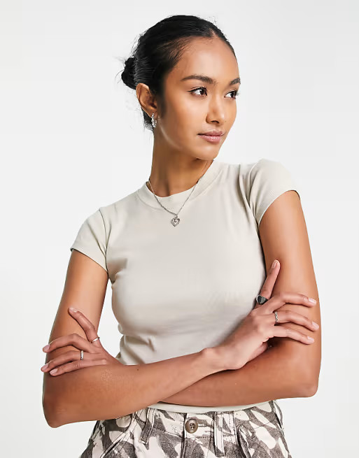 Topshop longline every day tee in stone | ASOS (Global)