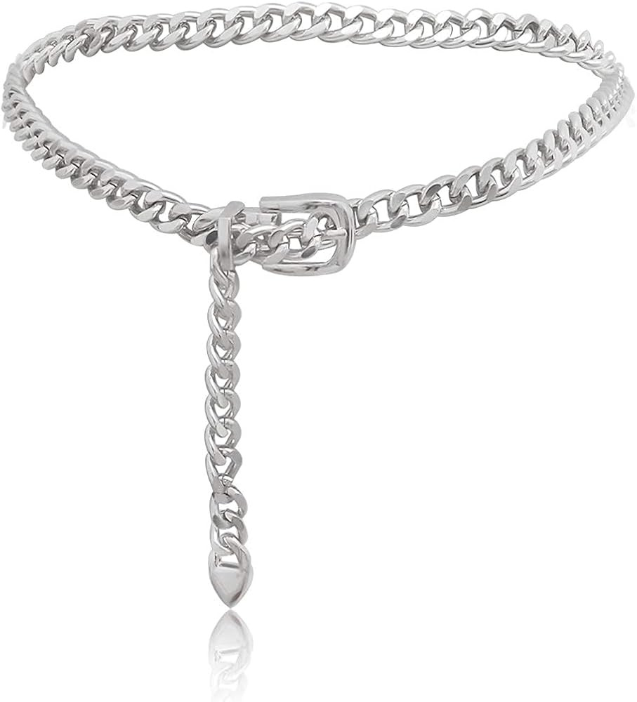 Womens Waist Chain Belts for Dresses Belly Chunky Chains with Metal Buckle Thick Body Chain (52 I... | Amazon (CA)