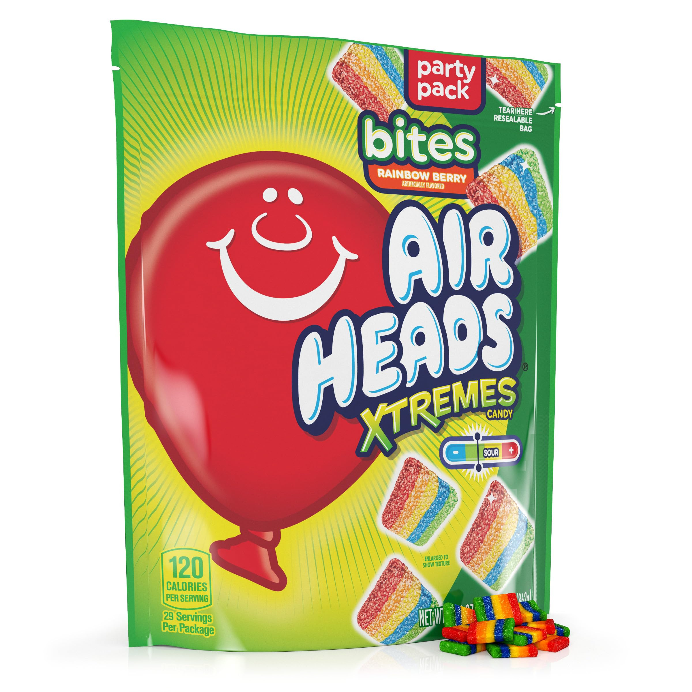 Airheads Xtremes Sweet and Sour Candy Bites, Chewy Candy Bag, Rainbow Berry Artificially Flavored... | Amazon (US)