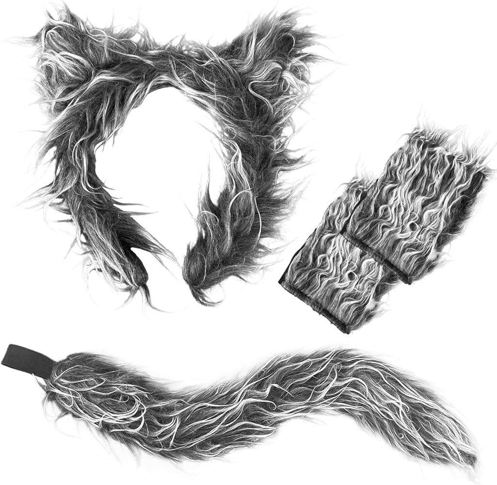 Werewolf Wolf Costume With Headband ,Gloves,Ears and Tails For Mens,Women,Girls, Kids,Boys, Girls... | Amazon (US)