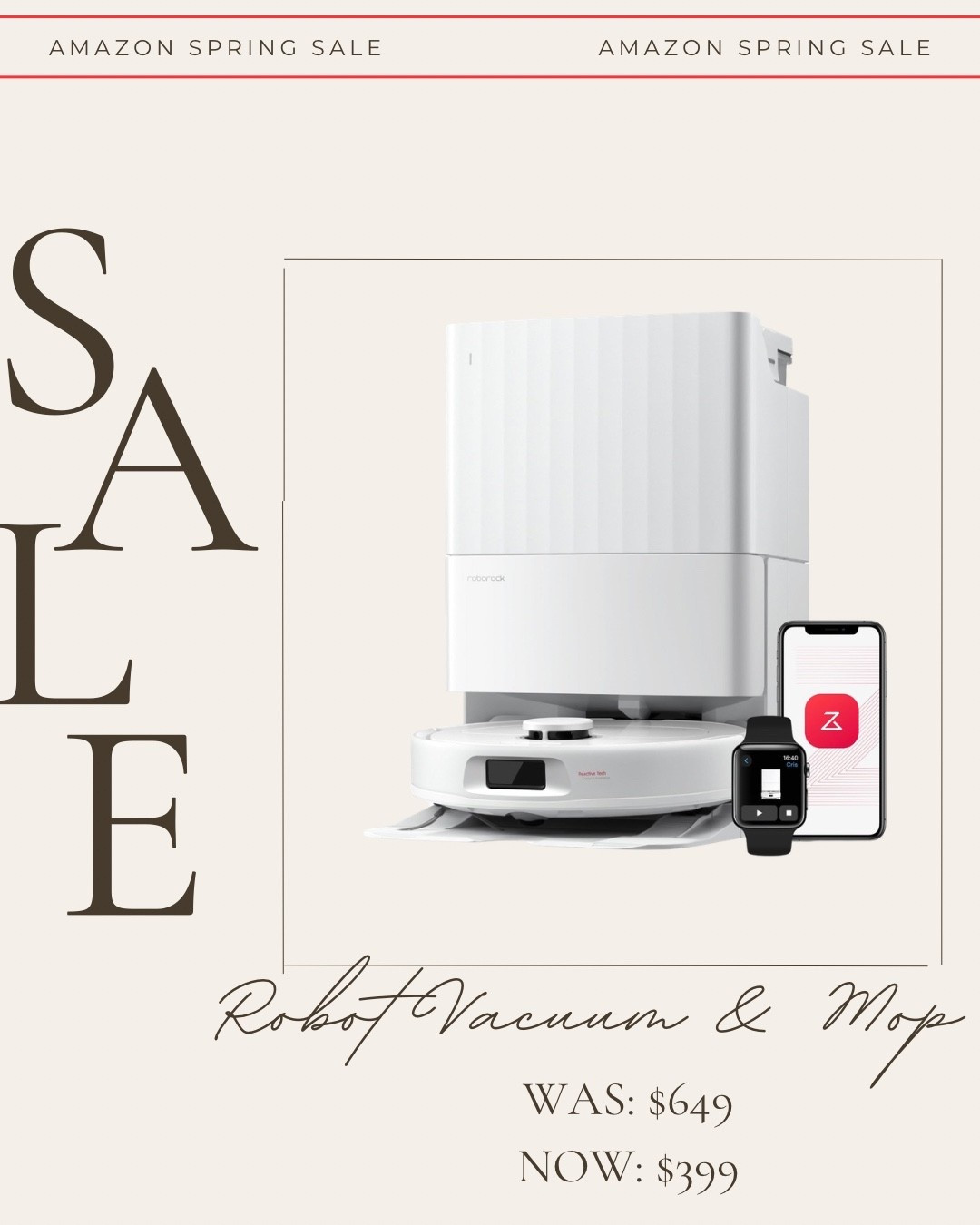 Robot Vacuum and Mop on major sale!! 

Amazon spring sale, home finds, vacuum

#LTKHome #LTKSaleAlert #LTKKids