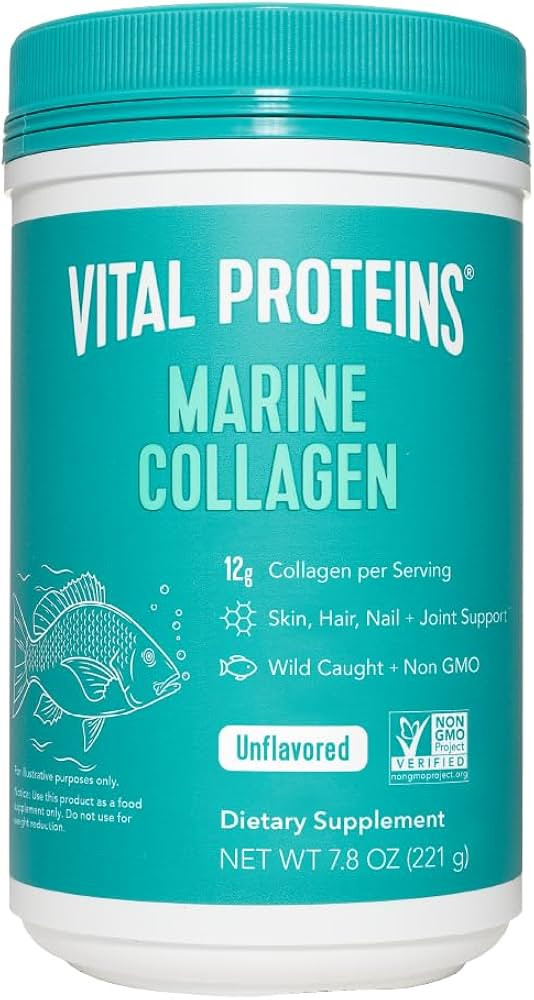 Vital Proteins Marine Collagen Peptides Powder Supplement for Skin Hair Nail Joint - Hydrolyzed C... | Amazon (US)