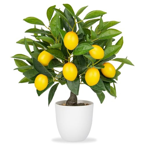 Amazon.com: Artificial Potted Plants 15.7 inches Fake Lemon Tree Artificial Lemons Citrus Tree wi... | Amazon (US)