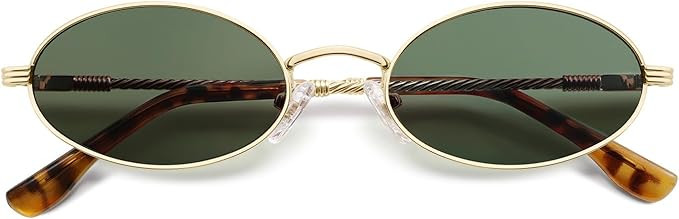 Retro Oval Cat Eye Sunglasses for Women Y2k Trendy Narrow 90s Sunnies Designer Sun Glasses AP3721 | Amazon (US)