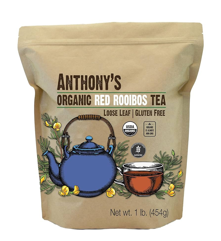 Anthony's Organic Red Rooibos Loose Leaf Tea, 1 lb, Gluten Free, Non GMO, Non Irradiated, Keto Fr... | Amazon (US)