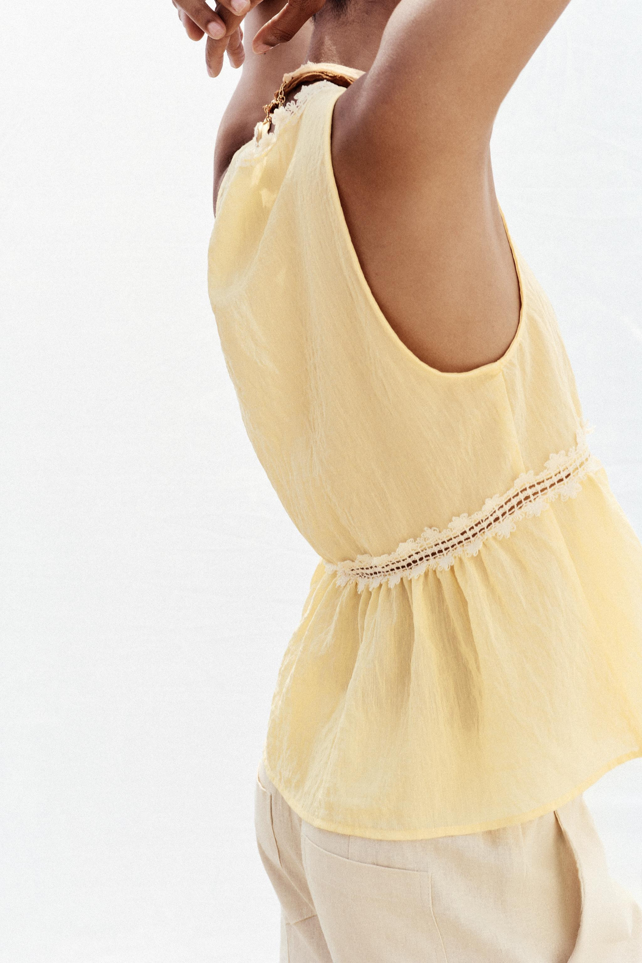 LACE TRIM TOP | Zara UK