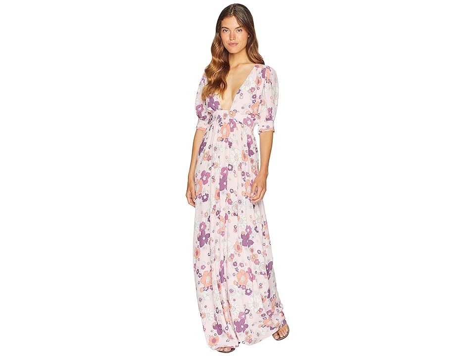 For Love and Lemons Magnolia Maxi Dress (Pink Blossom) Women's Dress | Zappos
