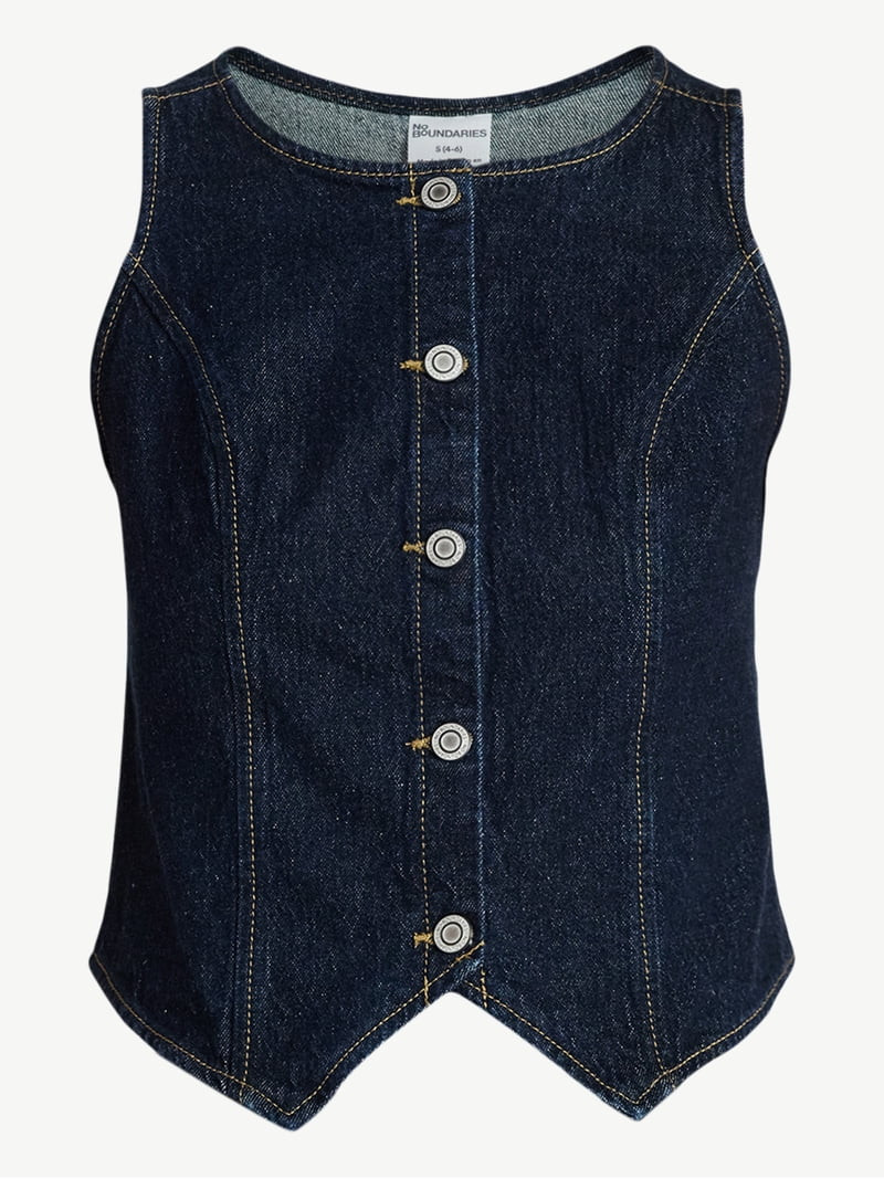 No Boundaries Cropped Denim Vest, Women’s XXS-XXL | Walmart (US)