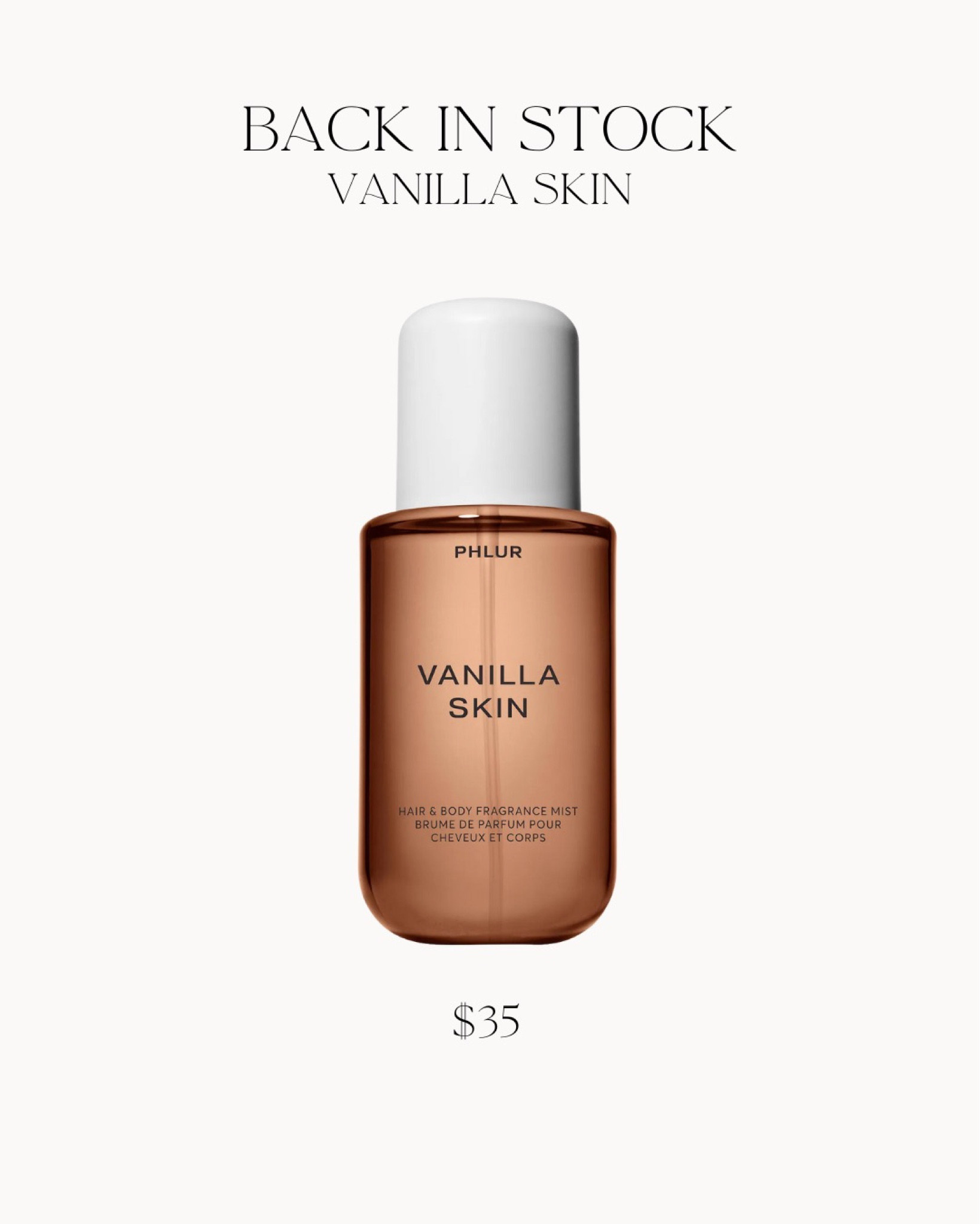 Vanilla skin by Phlur is back in stock at Sephora! This is one of the most beautiful gentle vanilla scents ever! I layer this with any warm scent. 

#LTKSeasonal #LTKbeauty #LTKstyletip