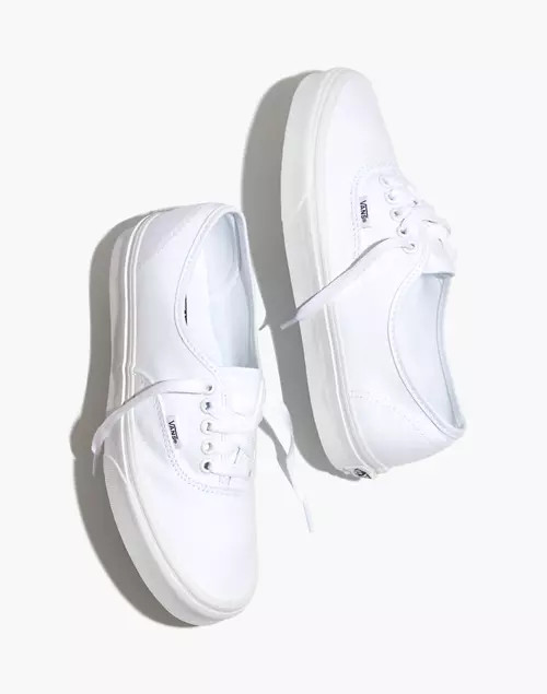 Vans® Unisex Authentic Lace-Up Sneakers in White Canvas | Madewell