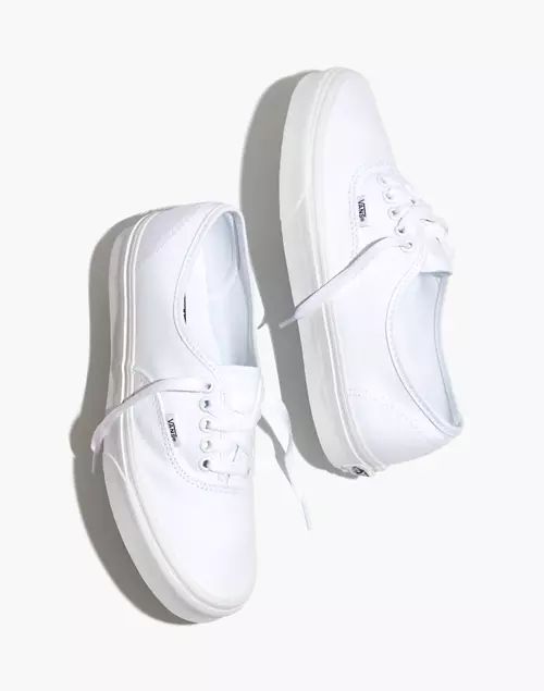 Vans® Unisex Authentic Lace-Up Sneakers in White Canvas | Madewell