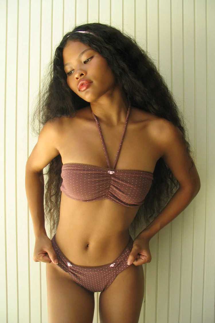 Dawson Terry Cheeky Bikini Bottom - Chocolate | Frankies Bikinis