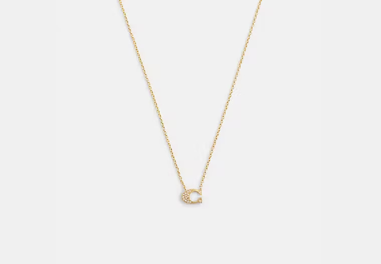 Pave Signature Necklace | Coach Outlet US