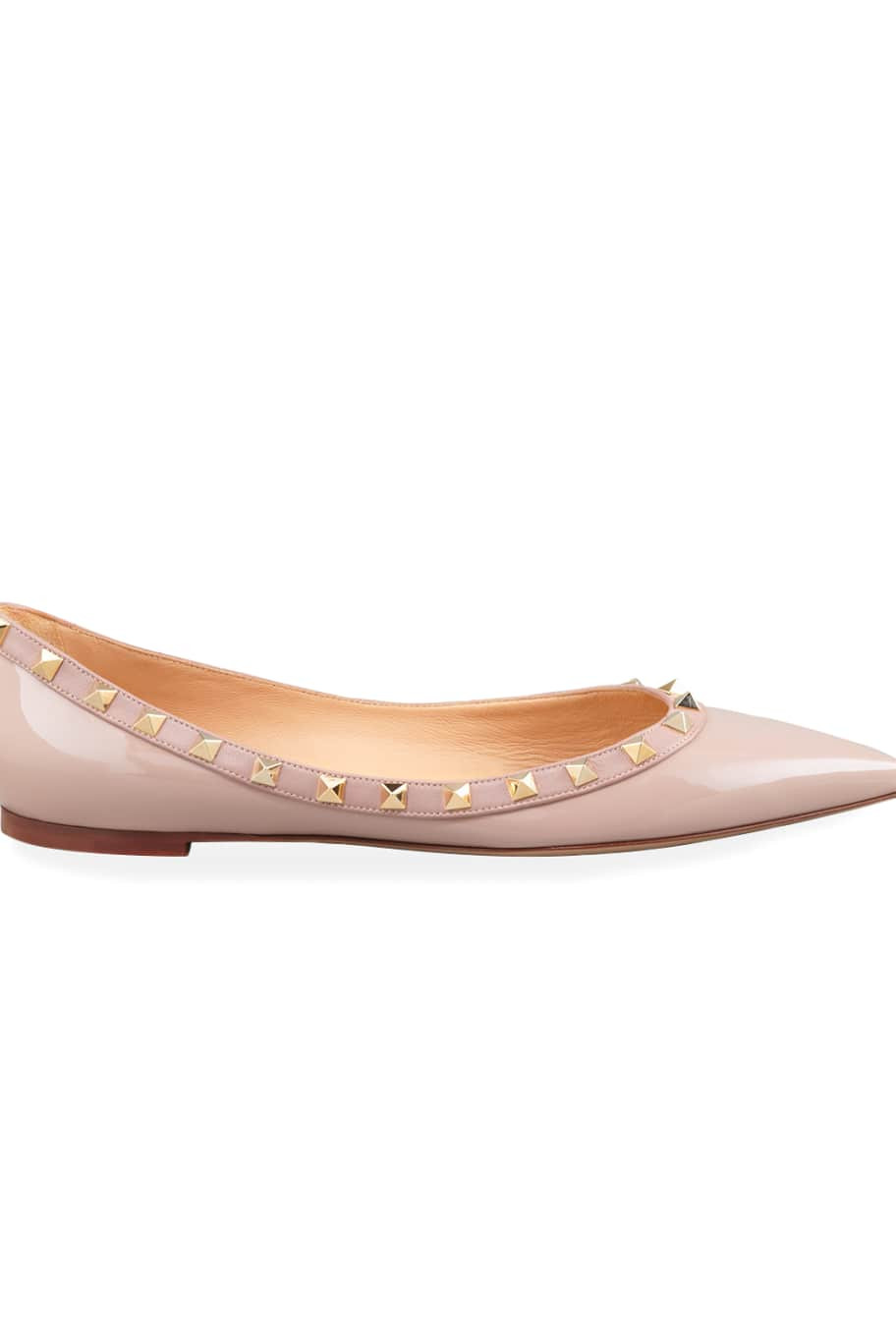 Valentino Garavani Rockstud Patent Ballet Flats | Neiman Marcus