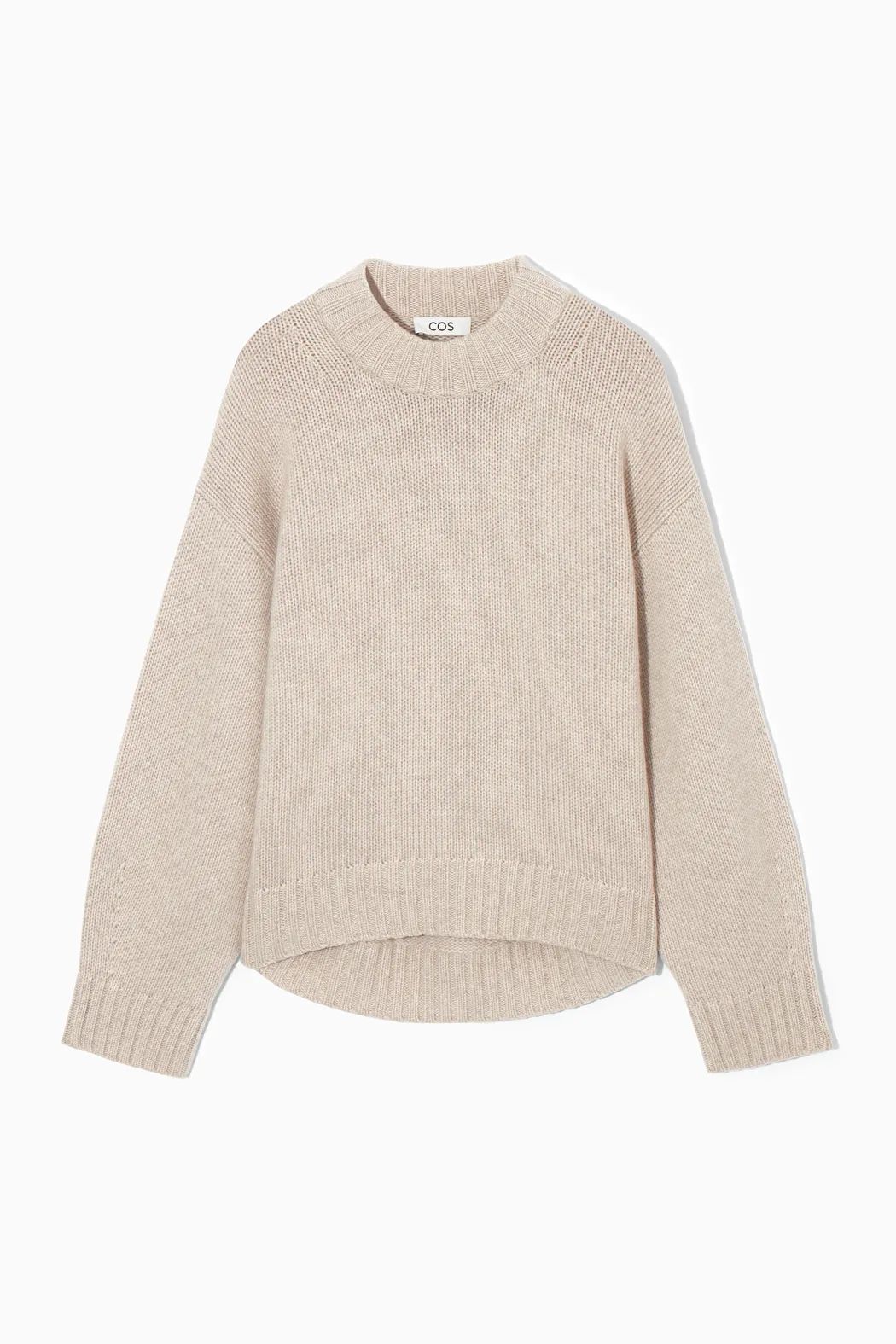 CHUNKY PURE CASHMERE CREW-NECK JUMPER - CREAM - COS | COS UK