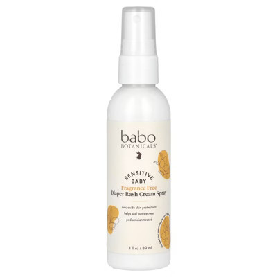 Babo Botanicals Sensitive Baby Fragrance-Free Diaper Rash Cream Spray - No touch, mess-free application - 14.9% Zinc Oxide - Shea Butter, Olive Oil & | Target