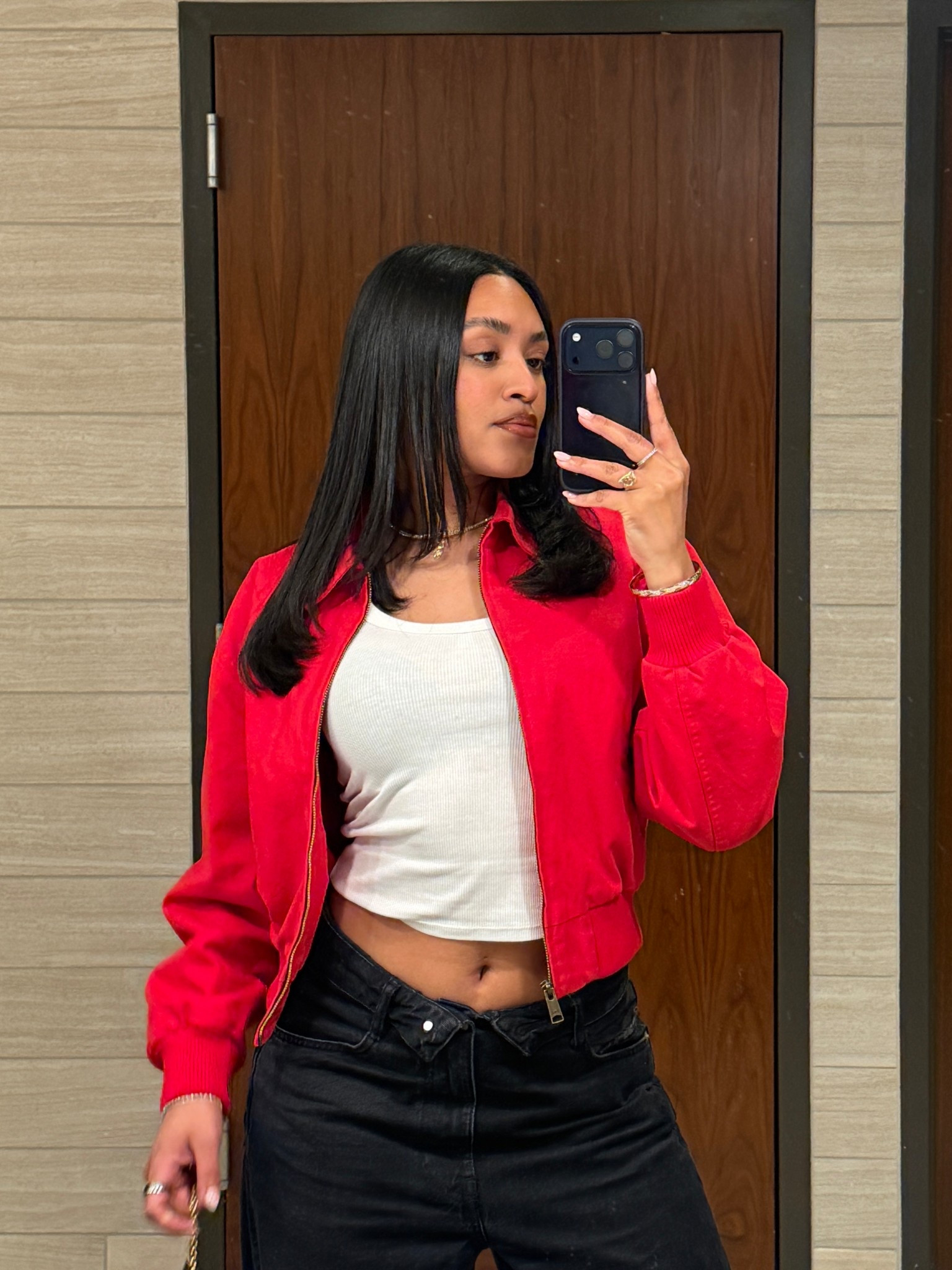 Wearing a size small in the jacket. 