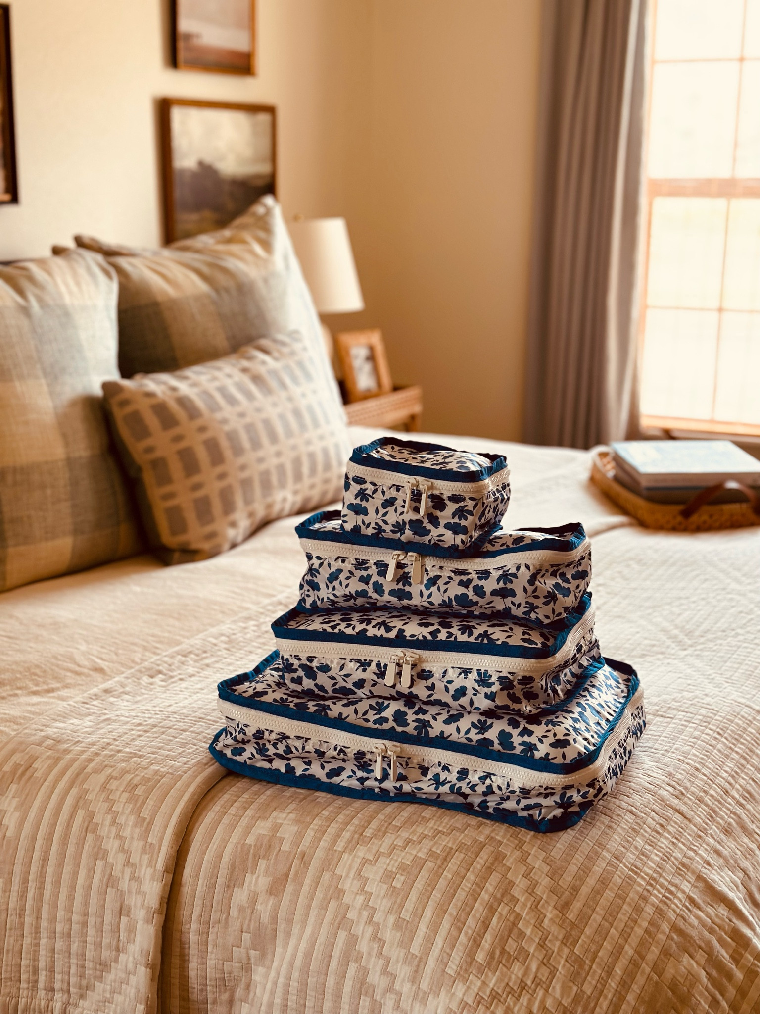 Packing up for a business trip and using my ultra-lightweight packing cubes. I find it’s so nice to keep outfits together or socks bras and underwear together. I also slip 1-2 of these in my tote for easy access to power cords. I chose this cute blue print and tagged other color ways I love. These make for a great gift too!

#LTKFind #LTKtravel #LTKU