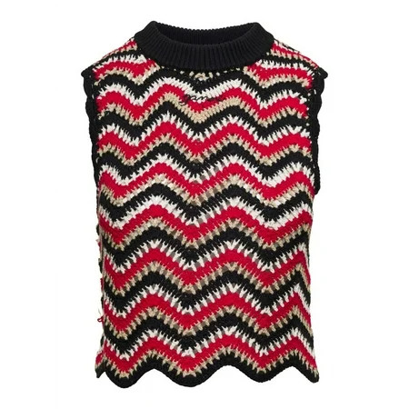 Ganni Female Red Crochet Vest In Organic Cotton Red Sizes standard XXXS-7XL | Walmart (US)