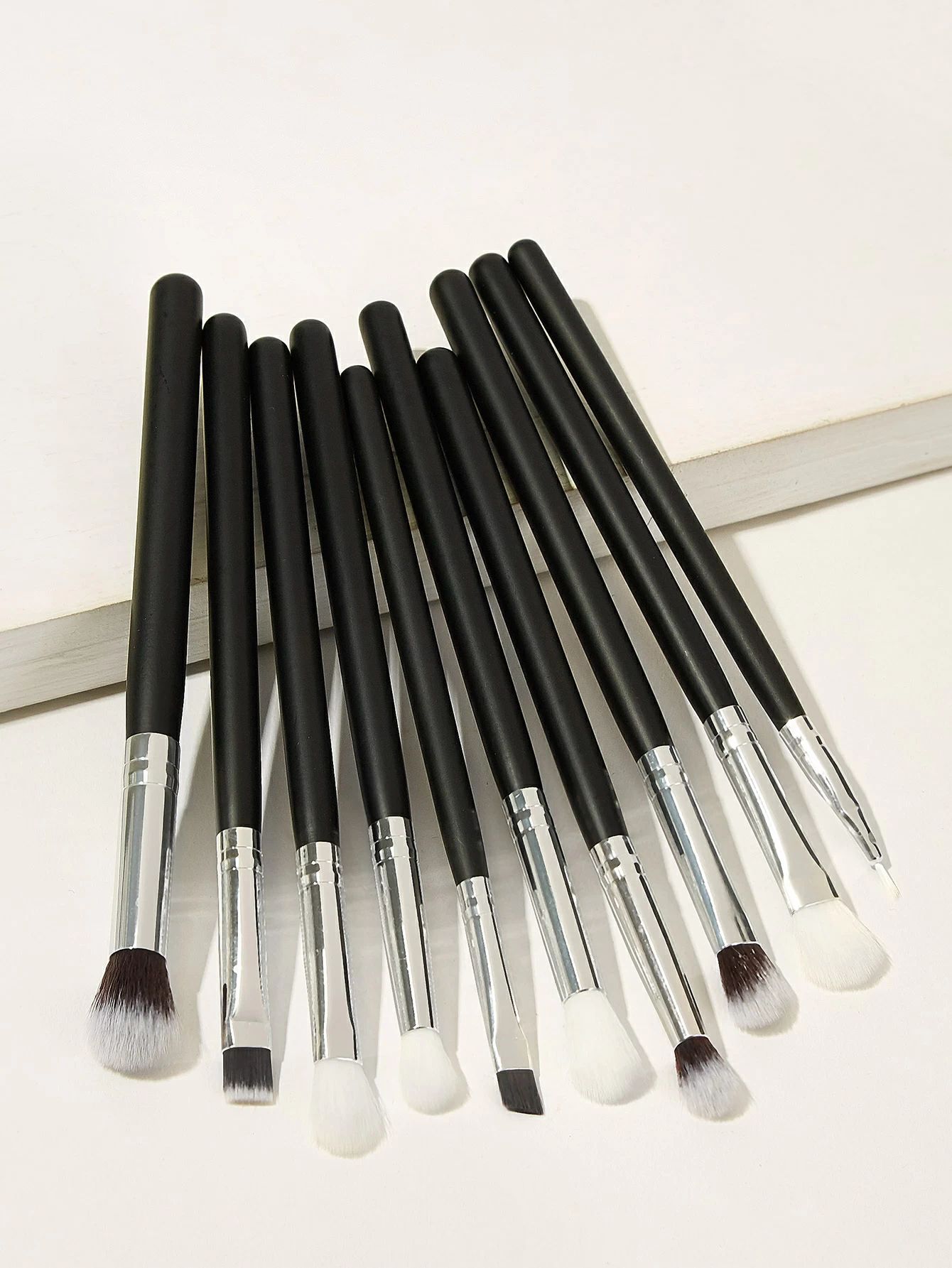 Two Tone Handle Eye Makeup Brush 10pack | SHEIN