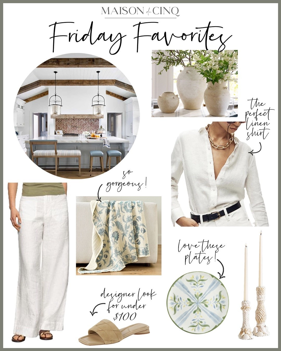 So may great finds on Friday Favorites this week like gorgeous linen pants and tops, a console table that looks more expensive than it is, new PB finds, and much more!

Home decor, spring fashion, spring outfit, vacation outfit, linen shirt, tabletop, entertaining, throw, spring dress, vacation dress 

#LTKHome #LTKMothersDay #LTKSeasonal