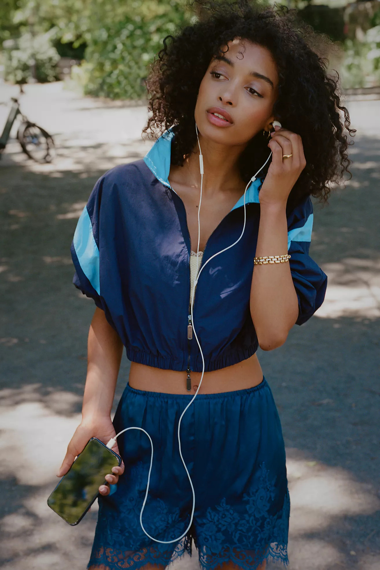 LyreBird Heirloom Lace-Trim Satin Shorts | Anthropologie (US)