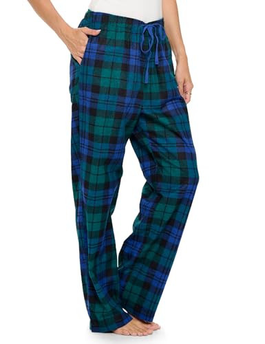 Casual Nights Women's Flannel Pajama Sleep Pants, Super Soft Plaid Pjs Bottoms - Blackwatch Plaid - XX-Large | Amazon (US)