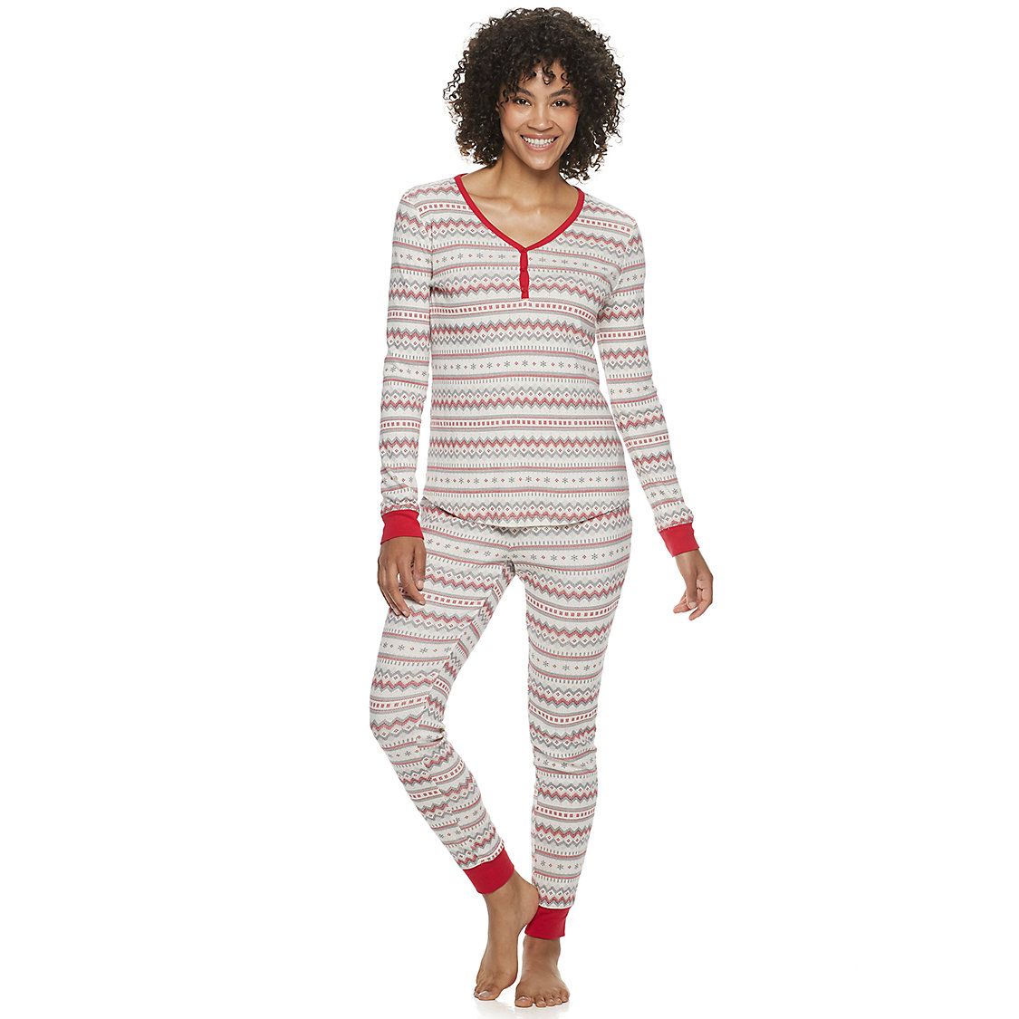 Women's LC Lauren Conrad Jammies For Your Families Fairisle Top & Bottoms Pajama Set | Kohl's