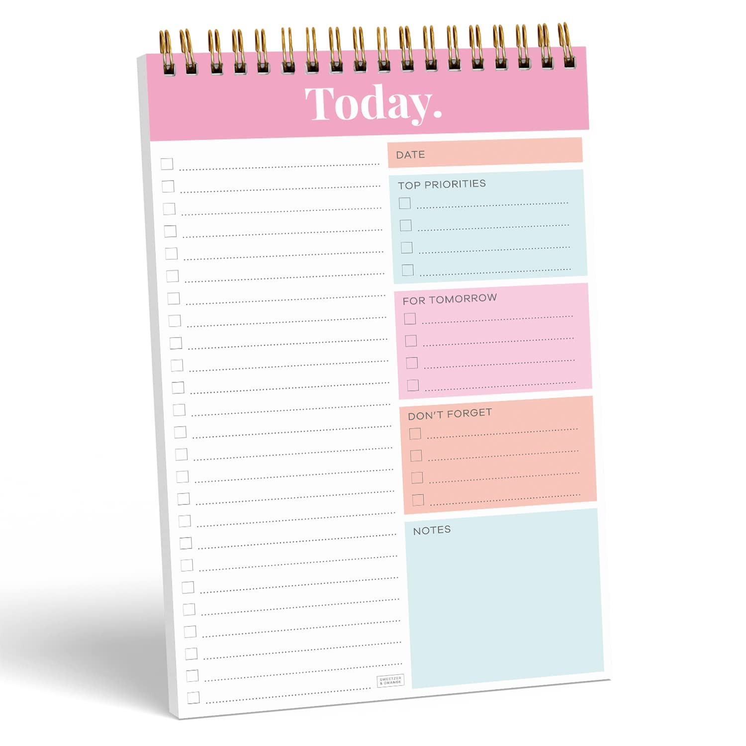 Sweetzer & Orange Daily & Weekly To Do List Notepad – Undated Work Planner & Organizer with Wis... | Amazon (US)