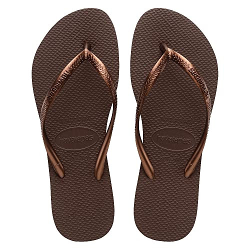 Havaianas Women's Flip Flops, Dark Brown Metal Acoused, 5.5 | Amazon (US)