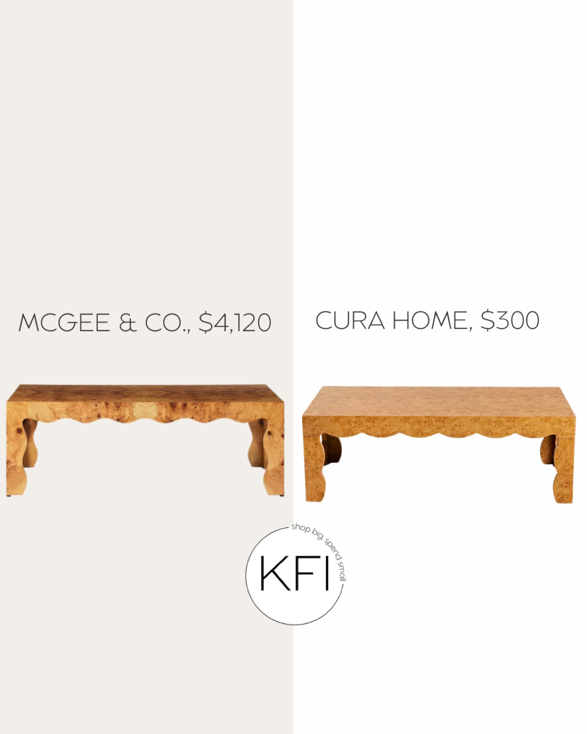 WOW this McGee and Co. Coffee table dupe is WILD! 🤯 If you love the look of burl wood coffee tables, but don’t like the prices, this Studio McGee dupe will get you the look for less.  It would look so good in a transitional, modern organic, or modern traditional living room. #dupe #lookforless

#LTKHome #LTKSummerSales #LTKSaleAlert