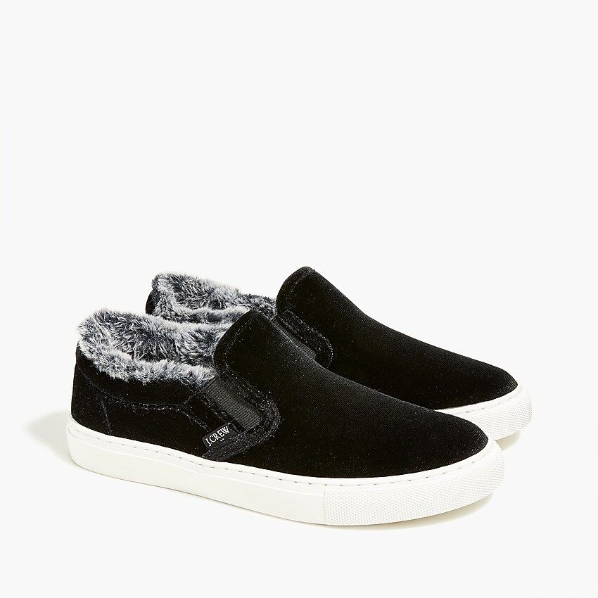 Velvet slip-on road trip sneakers | J.Crew Factory