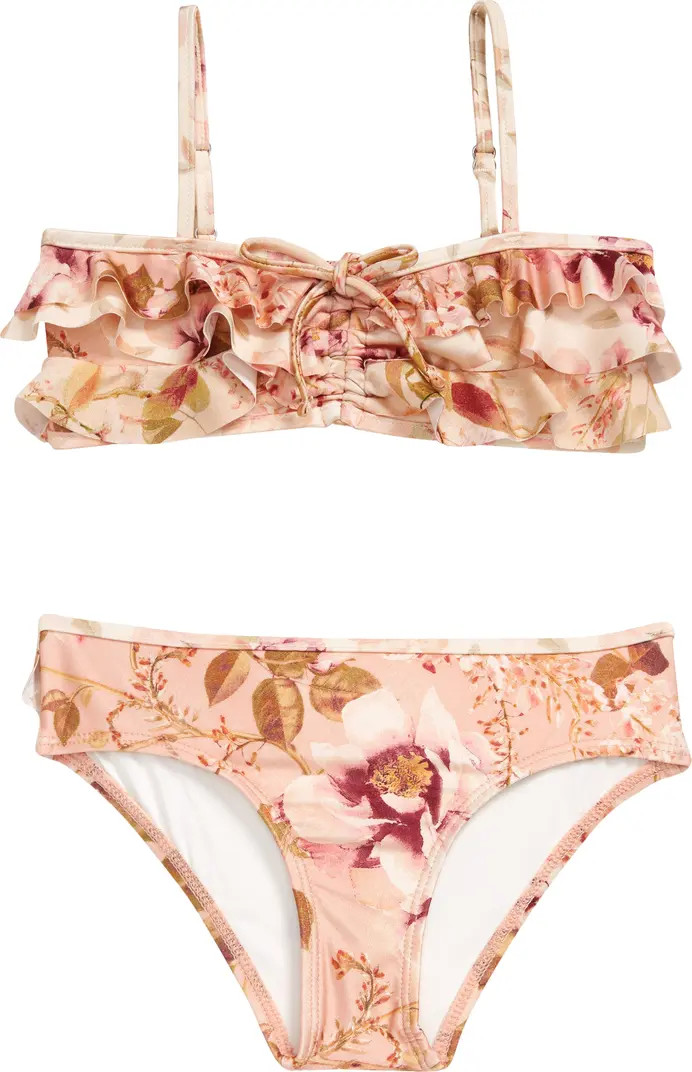 Zimmermann Kids' Rosa Spliced Ruffle Two-Piece Swimsuit | Nordstrom | Nordstrom