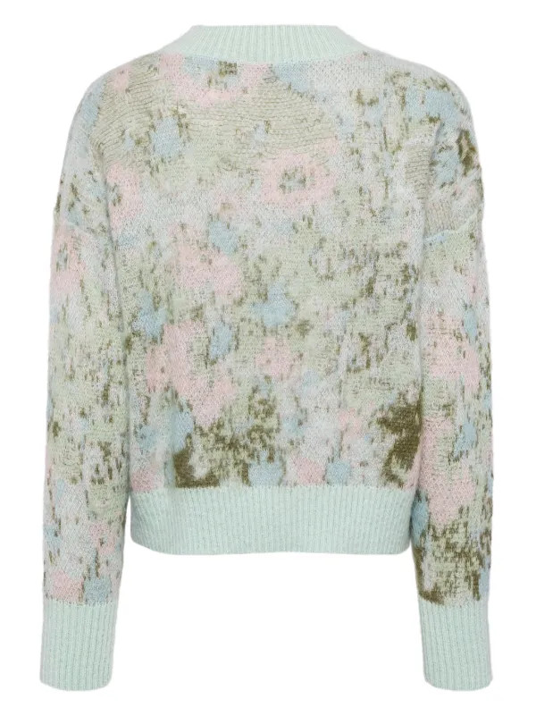 floral-intarsia-knitted cardigan | Farfetch Global