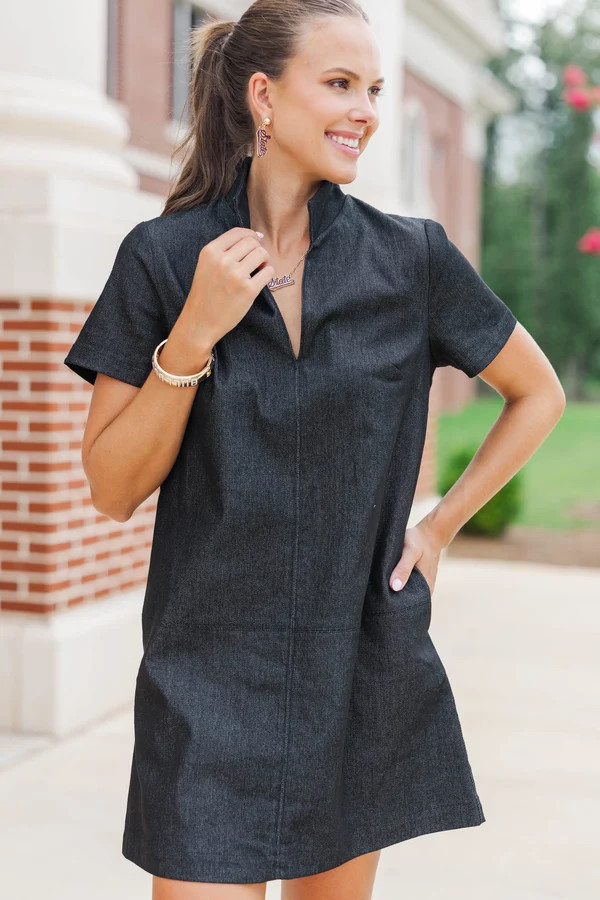 The Latest Black Chambray Dress | The Mint Julep Boutique