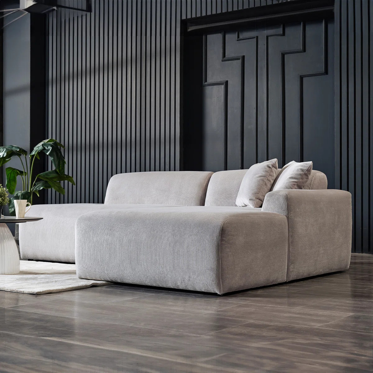Manford 2-Piece Corduroy Upholstered Sectional | Wayfair North America