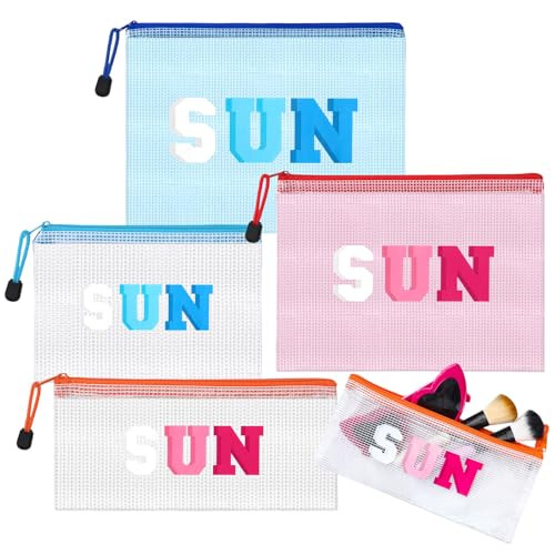Amazon.com : Humyoun 4 Pcs Beach Pouch Sunscreen Bag for Beach Pool Waterproof Zipper Pouches Bul... | Amazon (US)