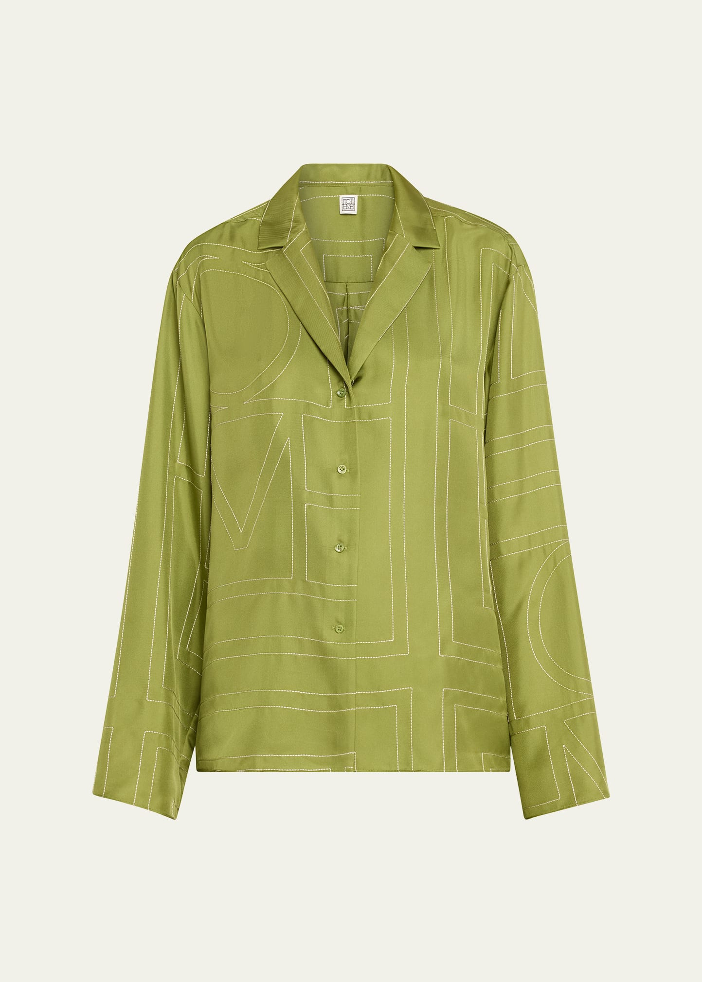 Toteme Monogram Silk Pajama Top | Bergdorf Goodman