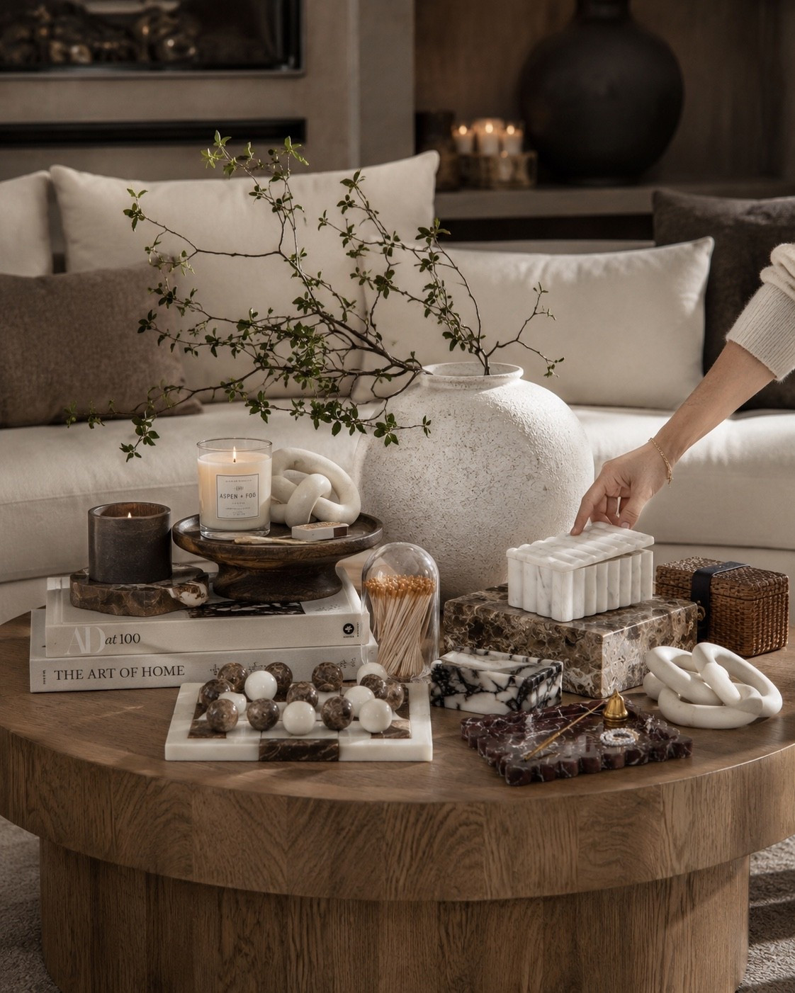 Amazon coffee table decor- designer picks. Neutral aesthetic, wood coffee table, wood, marble, decorative box, vase, greenery, candle holder, Restoration Hardware style, Pottery Barn home, tray,

#LTKhome #LTKsale #LTKstyletip