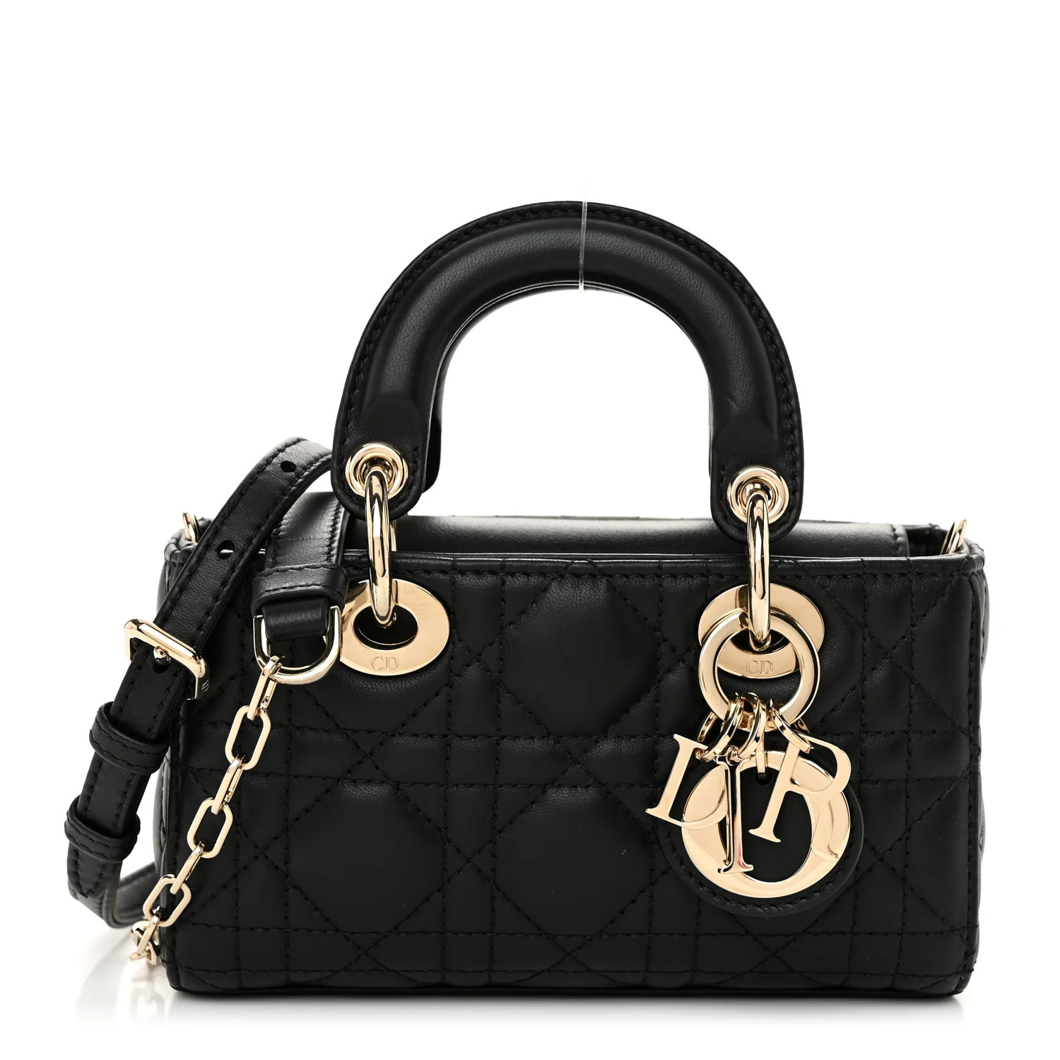 Lambskin Cannage Micro Lady D-Joy Black | FASHIONPHILE (US)