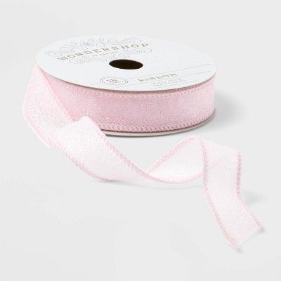 7/8" Fabric Christmas Ribbon Pink 15ft - Wondershop™ | Target