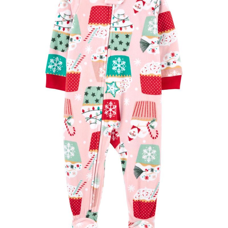 Toddler 1-Piece Cupcakes Fleece Footie PJs | Carter's