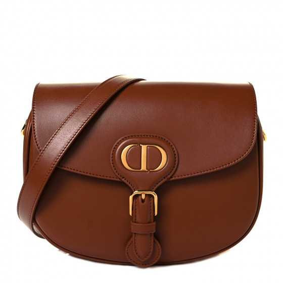 CHRISTIAN DIOR Box Calfskin Medium Bobby Flap Dark Tan | FASHIONPHILE | Fashionphile