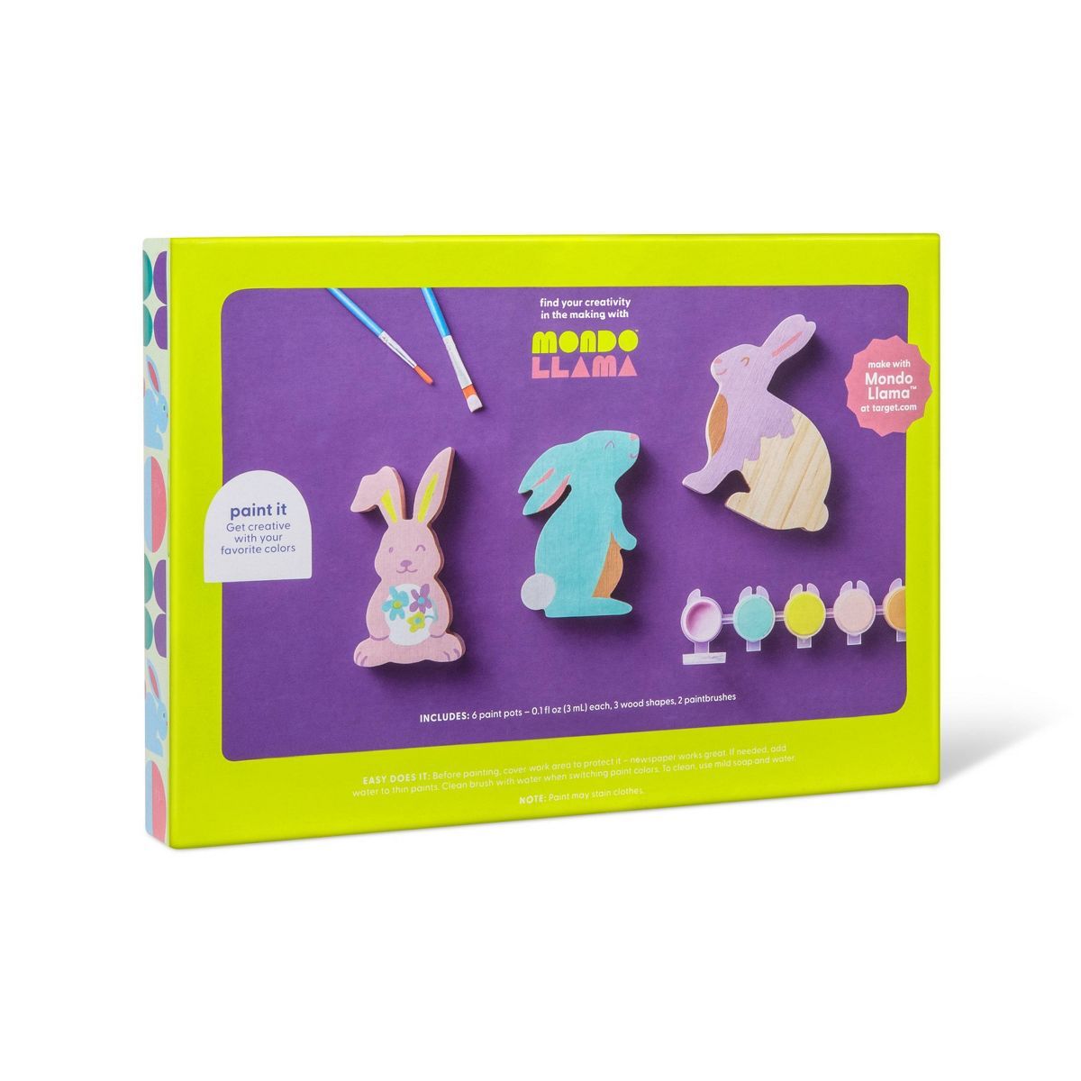 3pk Paint-Your-Own Easter Bunnies Wood Kit - Mondo Llama™ | Target
