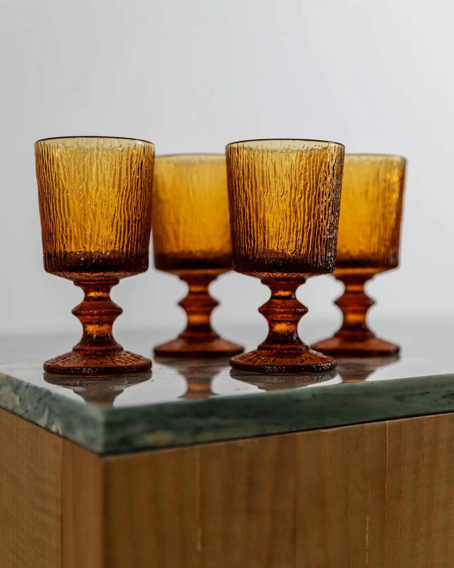 Vintage 1970s Wine Glasses Set of 4, Amber Textured Footed, Elegant Table Decor, Gift Idea - Etsy | Etsy (Global)