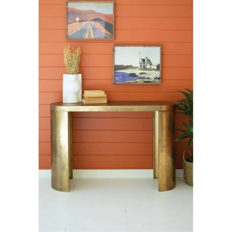 OVAL ANTIQUE BRASS CONSOLE TABLE | Walmart (US)