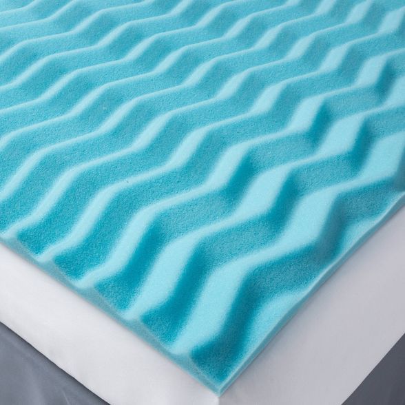 1.5" Reversible Wave Memory Foam Mattress Topper - Made By Design™ | Target