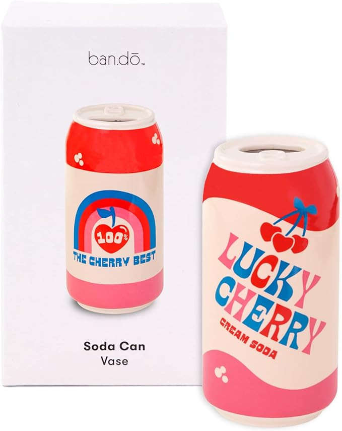 ban.do Small Decorative Vase, Colorful Ceramic Vase, Shelf Decor for Home or Office, Vintage-Insp... | Amazon (US)