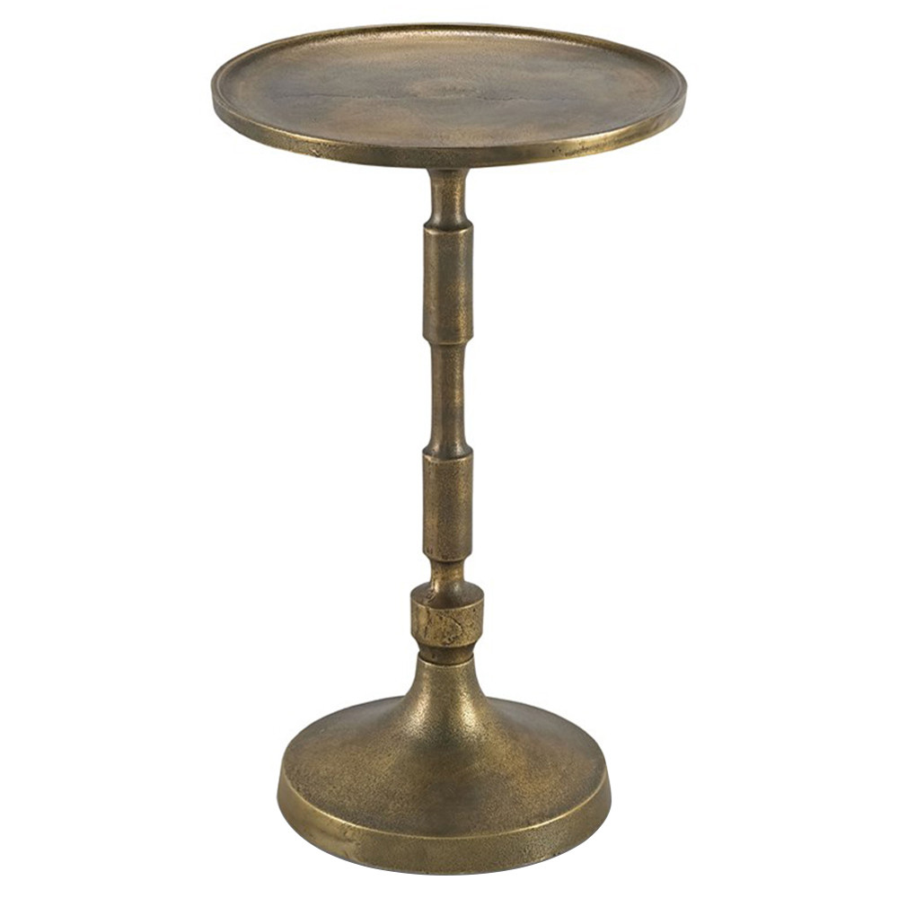 Haziq Global Bazaar Antique Brass Side Table | Kathy Kuo Home